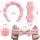 thumbnail image 2 of TLUXX - Juego de 4 diademas y muñequeras de spa, accesorios reutilizables para maquillaje y cuid de la piel para lav facial, prevenir el desbordamiento de líquidos, ideal para mujeres y niñas/, 2 of 3