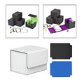 thumbnail image 3 of Caja para baraja de cartas coleccionables con 2 divisores de cartas, contenedor de piel sintética con funda estándar Blanco, 3 of 8