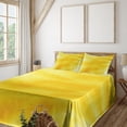 thumbnail image 2 of Ambesonne Yellow Fitted & Top Sheet Set with Shams, Abstract Summer Sun, Yellow, 2 of 5