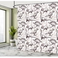 thumbnail image 5 of Ambesonne Dinosaur Shower Curtain, Reptiles Footprints, 69"Wx70"L, Brown White, 5 of 5