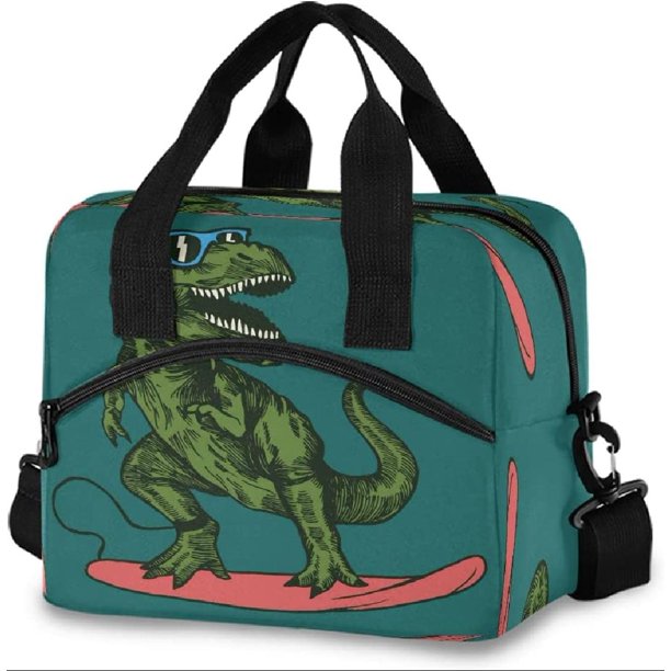 Insulated Cooler Lunch Bag Skateboard Dinosaur Lunch Box for Office