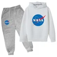 thumbnail image 3 of Conjunto de sudadera y pantalones con capucha para niños de la NASA, sudadera con estampado para niños de 3 a 12 años, ropa para niñas, traje de ocio para niños, conjuntos de tendencia de primavera, 3 of 5