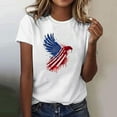 thumbnail image 2 of 4Th of July Patriotic T-Shirt for Womens Round Neck Tee Short Sleeve Tops Flag Printed T Shirts Pullover Sweater Blouses Slim Fitted Tunics Tops USA Flag Star Independence Day Blouses, 2 of 5