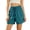 #02 Green 【Mix & Match: Stock Up on Your Favorite Colors】, variant on Women's High Waisted Nylon Dry Shorts with Side Pockets, Elastic Drawstring Waist, Tummy Control Workout Shorts for Women, Quick Dry for Running, Gym, Hiking & Casual | TruHer,Dark Blue L