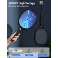 thumbnail image 3 of Electric Fly Swatter Bug Zapper Racket 4000V Rechargeable Mosquito Killer with LED Light for Indoor Home Office Backyard Patio Camping (Black Blue 2 Pack), 3 of 5