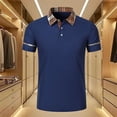 thumbnail image 6 of Bpyeka Men's Plaid-Trimmed Waffle Matching Set, Point Collar Short Sleeve Top & Drawstring Waist Shorts, Preppy Casual Two-Piece Outfit, 2XS-2XL, 6 of 7
