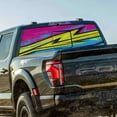 thumbnail image 2 of Rear Window Decal for Trucks – Neon Pink Electric Wave 65 x 20 Inches, Weatherproof Perforated Vinyl See-Through Graphic, Fits Most Pickup Trucks & SUVs, 2 of 7