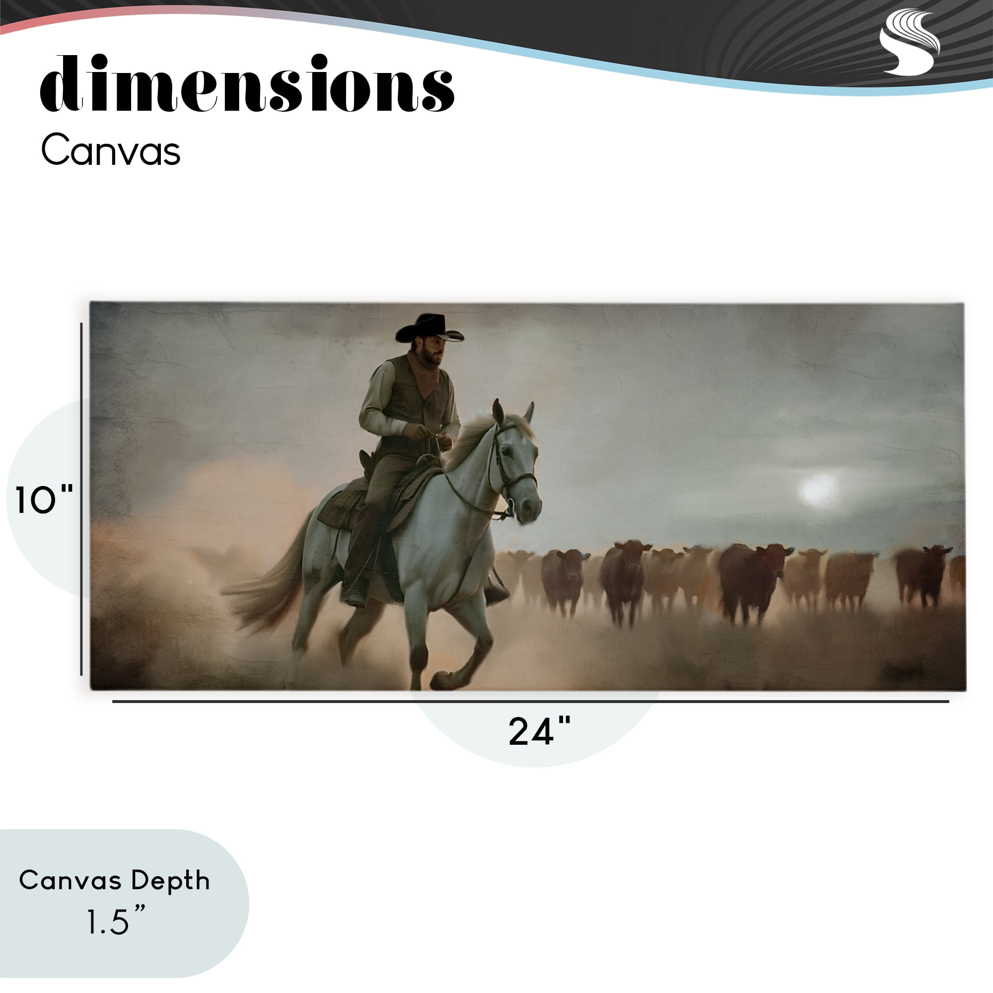 Stupell Industries Home Bound Cowboy Canvas Wall Art, design by Kim Allen