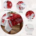 thumbnail image 5 of Red Snowman Christmas Table Cloth Waterproof Tablecloths, Xmas Balls Snowflake Tablecloth Dining Table Cover for Kitchen Party Tabletop Outdoor, Rectangle Tablecloth 60x102 Inch, 5 of 9