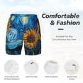 thumbnail image 3 of Balery Starry Night Sunflower Field Mens Swim Trunks Swim Shorts for Men Quick Dry Inseam Beach Shorts with Compression Liner Pocket-X-Large, 3 of 9