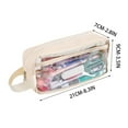 thumbnail image 2 of Transparent PVC Pencil Case | Large Capacity Multi-Functional Organizer Bag | Visible Stationery Makeup Travel Accessory Holder | Waterproof Clear Zipper Pouch | Includes Strap | 1 Pack, 2 of 2