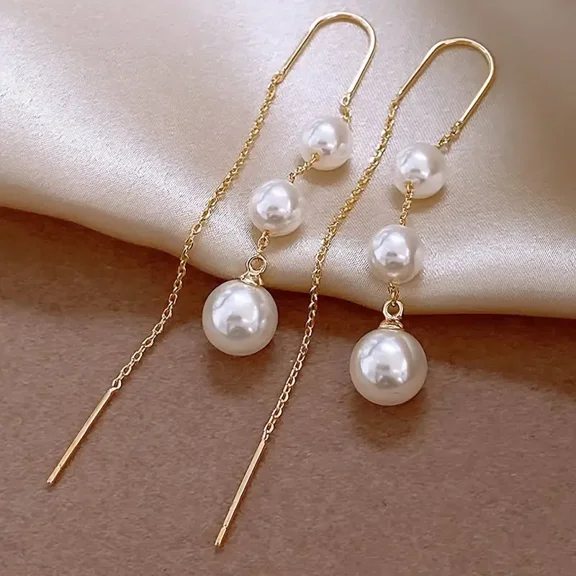 2pair  Pearl Drop Earrings Bohemian Women's Earrings Party Gift Alloy Material Delicate Gift