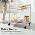 thumbnail image 6 of Best Choice Products 2-Tier Rolling Bar Cart Indoor/Outdoor w/ Storage Shelves, Wine Rack, Lockable Wheels - Pink, 6 of 9