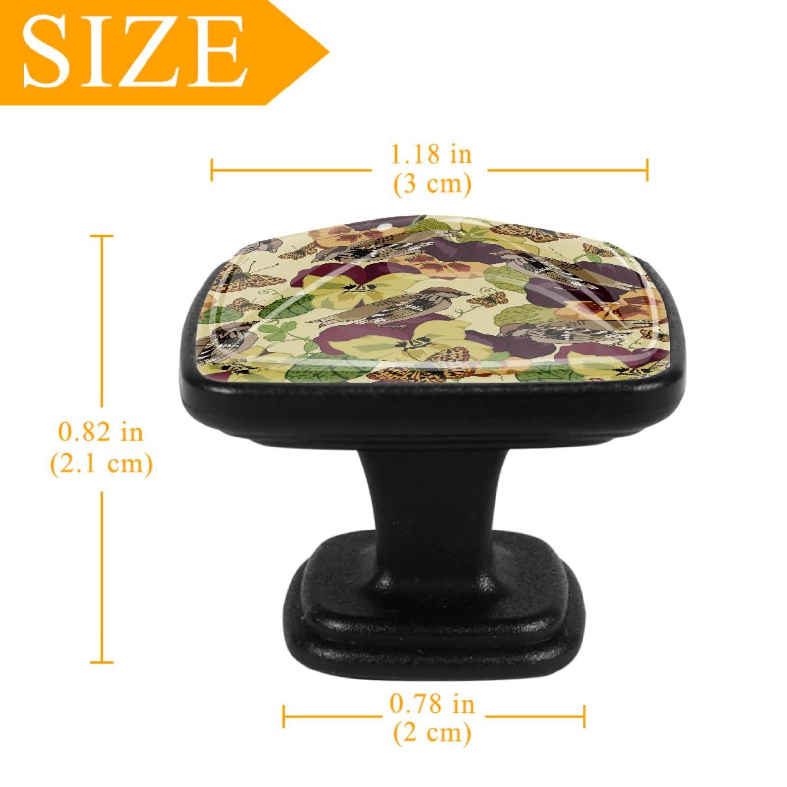 4 Pcs Cabinet Handle Drawer Pulls Countryside Birds Knobs with Screws Square Furniture Office Cabinet Knob Decoration