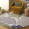 thumbnail image 2 of SAFAVIEH Jardin Aiden Leaves Area Rug, Ivory/Gray, 6' x 6' Round, 2 of 10