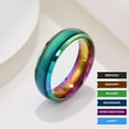 thumbnail image 2 of [Multi Colors Mood Ring Thermal] Trendy Mood Ring Made Of Stainless Steel Thermal Discoloration Design Suitable For Men And Women Multi Colors For U To Choose Match Daily Outfits,Golden6, 2 of 14