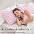 thumbnail image 5 of Pink Checkered Body Pillow Cover 20 x 54 Inch Decorative Pillow Cover Farmhouse Plaid Buffalo Elegant Lumbar Pillowcase Seasonal Rectangle Cushion Case for Couch Sofa Bed Living Room, 5 of 9