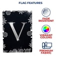 thumbnail image 5 of America Forever Winter Monogram Letter V House Flag Vertical Double Sided 28 x 40 inches Christmas Holiday Seasonal Flags for Outdoor, Yard, Porch Decoration, Silver Snowflakes Decoration, 5 of 5