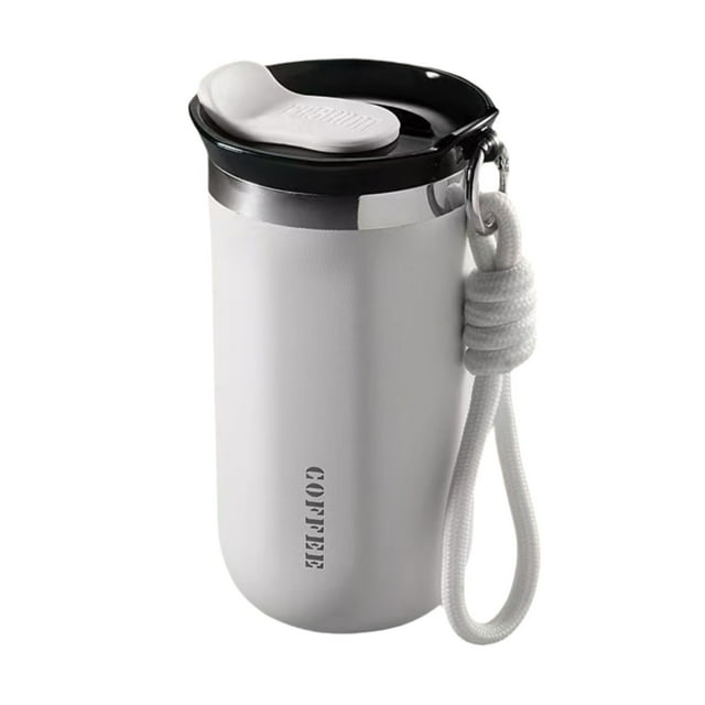 Injueey Termo de acero inoxidable 304: botella de agua de acero inoxidable de doble capa, fácil de limpiar y con aislamiento al vacío. Teteras blanco 350 ml