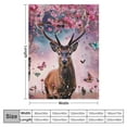 thumbnail image 4 of ARISTURING Deer Antler Flannel Blanket Throw Warm Lightweight,Watercolor Japanese Style Cherry Red-crowned Crane Bed Sofa Couch Blankets,Colorful Butterfly Wild Animal Trees Fuzzy Blanket Room Decor, 4 of 6