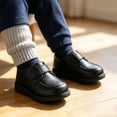 thumbnail image 2 of OOOUM Boys Dress Shoes Classic Soft Sole Slip-On Oxford Loafers School Uniform Casual Shoes,CN:33, 2 of 5