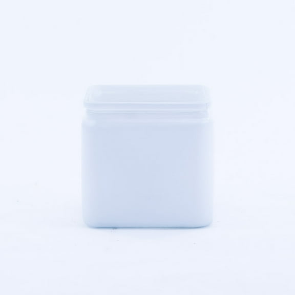WGV Frosted White Cube Vase With Lip, Machine Pressed - 5" Wide x 5" Height, Good quality, Heavy Weighted Base - 1 Pc