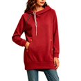 thumbnail image 2 of Busydd Womens Fall Dresses with Front Pocket Fashion Solid Color Hoodie Dress Casual Comfy Drawstring Long Sleeve Dress XL, 2 of 6