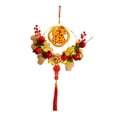 thumbnail image 2 of Corona de Año Nuevo, corona floral artificial, puerta principal, corona festiva del Año de la Serpiente estilo B, 2 of 9