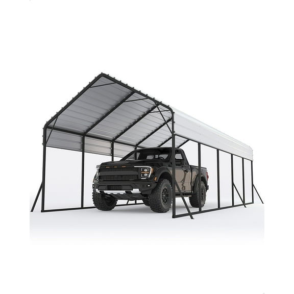 13'x26' Metal Carport Carports, Heavy Duty Garage Outdoor Car Shelter with Enhanced Base for Car, Boats and Truck