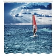 thumbnail image 3 of Ambesonne Ride the Wave Shower Curtain, Windsurfer on Sea, 69"Wx70"L, Night Blue, 3 of 3
