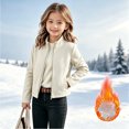 thumbnail image 5 of JOANKDMI Fleece Lined Jacket for Teen Girl 13-14 Sherpa Thermal Long Sleeve Full Zip Stand Collar Warm Winter Crop Coat Fall Cold Weather Activewear, 5 of 6