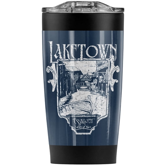 The Hobbit/Laketown Simple Stainless Steel Tumbler 20 oz Coffee Travel Mug/Cup, Vacuum Insulated & Double Wall with Leakproof Sliding Lid | Great for Hot Drinks and Cold Beverages