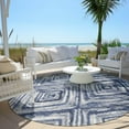 thumbnail image 6 of Addison Rugs Chantille Indoor/Outdoor Transitional Diamonds Blue Washable Round Rug, 8' x 8', 6 of 6