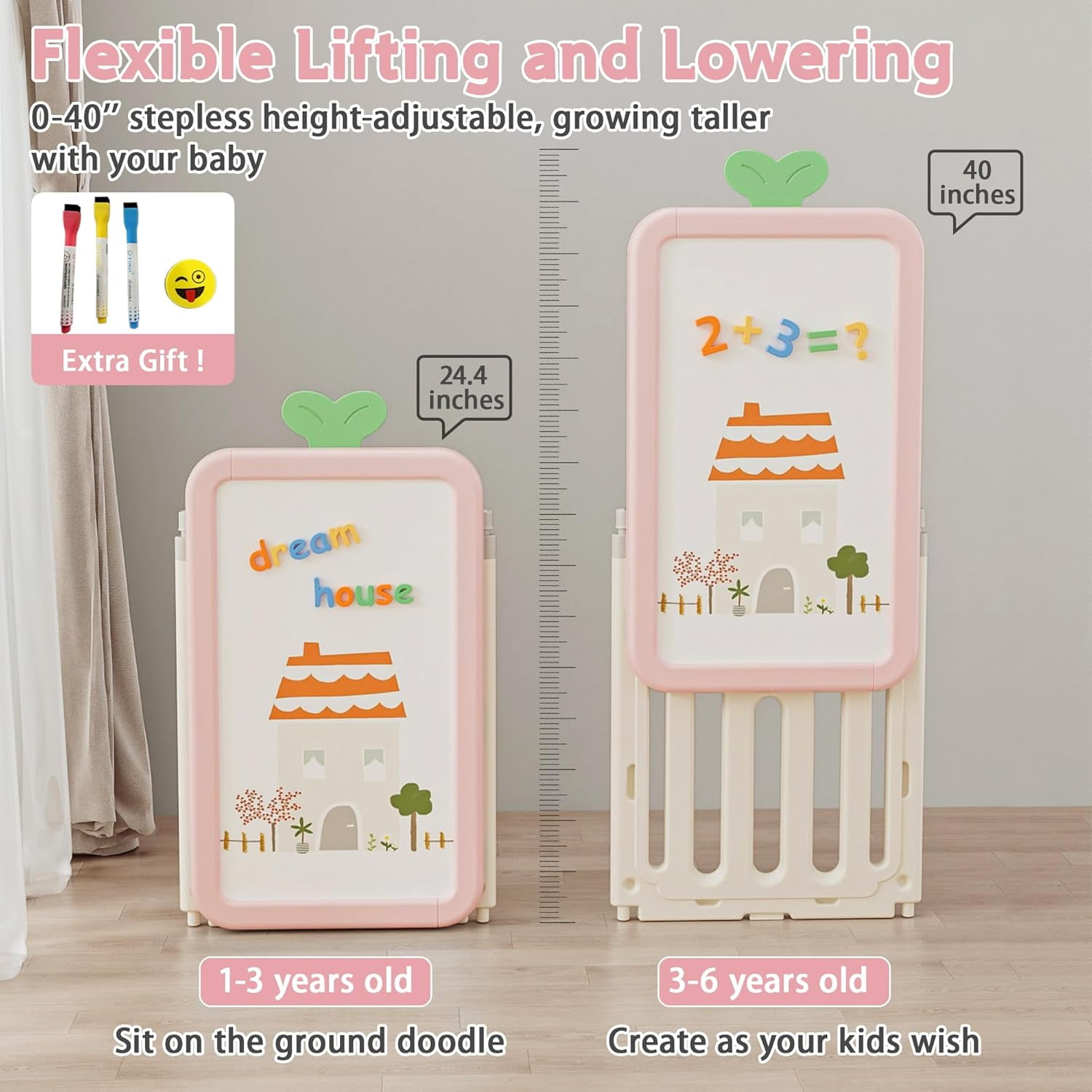 Kids Toy Storage Organizer with 10 Removable Bins, NEORIVER Foldable Toy Organizers and Storage with 3-Tier Bookshelf for Kids Toy Storage Organizer with Drawing Board, Extra 3 Brushes