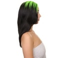 thumbnail image 5 of HPO Women's 19" inch Lime Green Edgy Icon 80's Mullet, Black Two Tone with Neon Roots Costume Wig, Adjustable Cap, 5 of 11