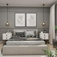 thumbnail image 2 of Manhattan Comfort Amber Nightstand with Faux Leather Button Handles in White (Set of 2), 2 of 7