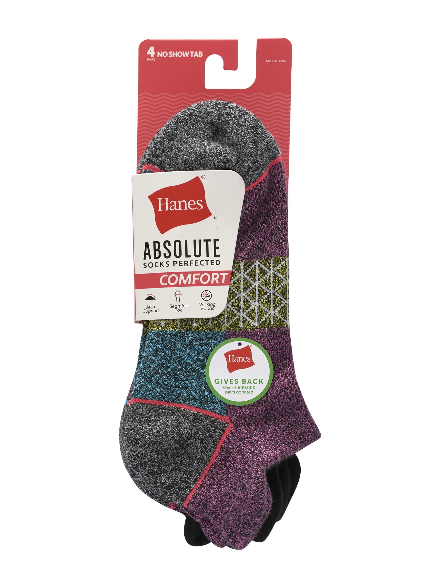 Hanes Women's Heel Shield Socks, Absolute Comfort, 4-Pack, Size 5-9