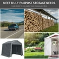 thumbnail image 3 of Gazebo Carport Outsunny 8' x 7' Carport Portable Garage, Heavy Duty Storage Tent, Patio Storage Shelter w/ Anti-UV PE Cover and Double Zipper Doors, for Motorcycle Bike Garden Tools, Dark Gray,Outdoo, 3 of 10
