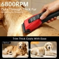 thumbnail image 2 of Dog Clippers for Grooming for Heavy Thick Coat, LED Light Dog Grooming Kit, Low Noise Hair Trimmer,Cordless Pet Hair Shaver with Stainless Steel Blade for Dogs Cats Pet, 2 of 7