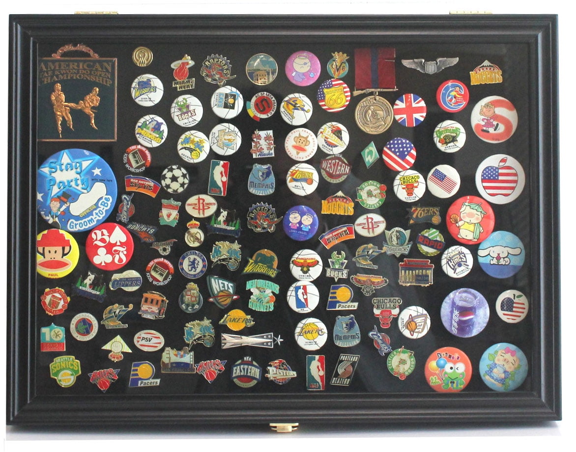 Verani Pin Display Case - 11x14 Pin Collection Display with 98% Uv  Protection Acrylic Door for Military Medals, Beach Tags, Jewelry Pins, Pin  Gift