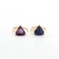 thumbnail image 4 of Womens Natural Amethyst Stone Ring Geometric Triangle Alloy Band Fashion Statement Jewelry Gift For Her Durable, 4 of 6
