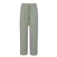 thumbnail image 3 of Tittly Palazzo Pants Wide Leg Pants Woman Women's High Waist Casual Solid Color Elastic Waist Loose Wide Leg Pants Trousers Baggy Pants Baggy Pants Women Grey XXL, 3 of 9