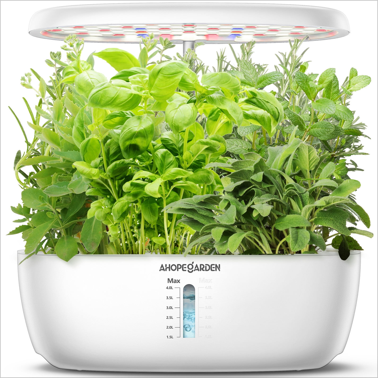 Ahopegarden Z239 Intelligent Planter 12- Hydroponic Planting Kit LED Grow light Planter Germination Machine with Self Circulation Soilless Gardening Set(White)