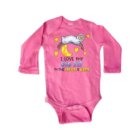 

Inktastic I Love my Big Sis to the Moon and Back Cute Sheep Gift Baby Boy or Baby Girl Long Sleeve Bodysuit