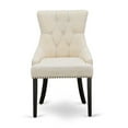 thumbnail image 3 of East West Furniture Friona 41" Fabric Dining Chairs in Black/Beige (Set of 2), 3 of 4