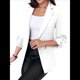 thumbnail image 3 of Blazer de Larga para Mujer, Informal, de Negocios, con Abertura Frontal, para Trabajo y Oficina. M, 3 of 6