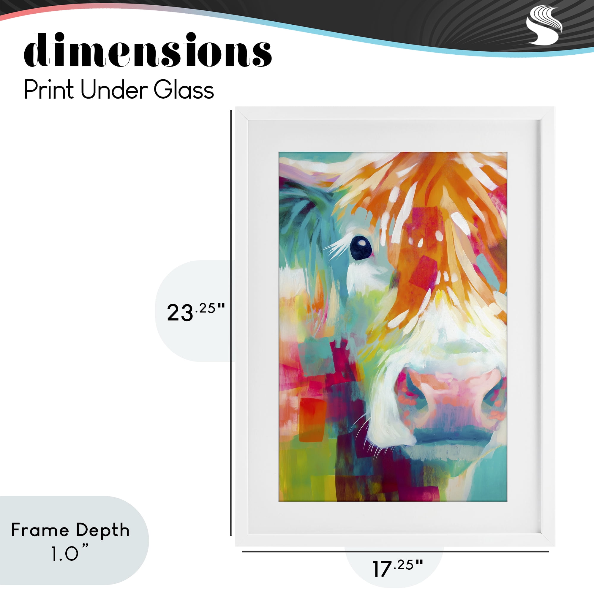 Stupell Industries Highland Portrait in Brights White Framed Print Under Glass, design by Chromatic Storm Studio