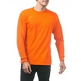 thumbnail image 4 of Pro Club Men's Relaxed Fit Comfort Cotton Long Sleeve T-Shirt - Orange Tangerine - Small, 4 of 4