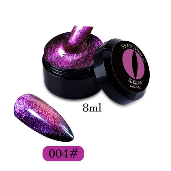 Dengmore 9D Magnetic Cat Eye Gel Nail Polish with Magnet Stick Set for Four Design Styles Long Lasting Up to 30 Days Wear Easy Application LED UV Curing 8ml