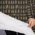 thumbnail image 3 of Oversized Wearable Blanket Hoodie,Dark Brown Bigfoot and Tree Pattern Sherpa Blanket Hoodie with Super Pockets,Super Warm Fuzzy Pullover for Women & Men, 3 of 6